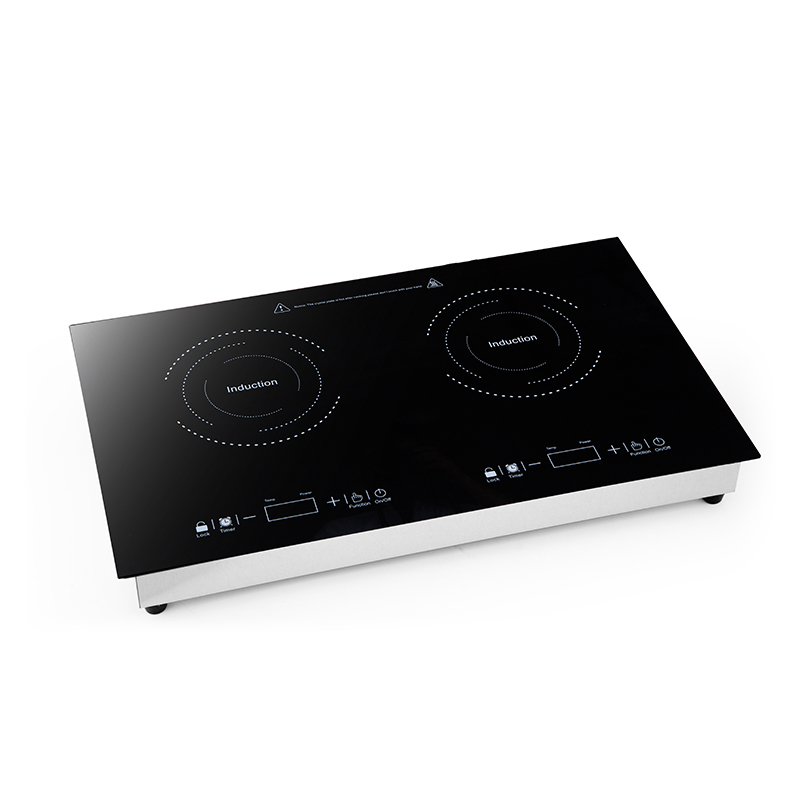 Placa de inducción portátil de doble quemador con múltiples cabezales, placa de cocción para cocinar con función Power Share 1800W (1800W+1300W), AM-D209H