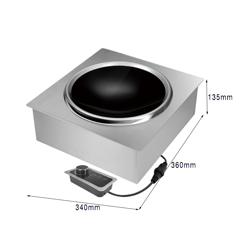 Estufa de inducción comercial integrada de un solo quemador con diseño de 3500W AM-BCD101W