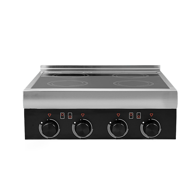 Estufa de inducción Chef de cuatro quemadores, múltiples niveles de potencia, temporizador y temperatura, grado comercial, 3500W+1500W, soporte OEM/ODM, AM-CDT401