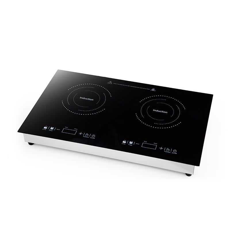 Placa de inducción portátil de doble quemador con múltiples cabezales, placa de cocción para cocinar con función Power Share 1800W (1800W+1300W), AM-D209H