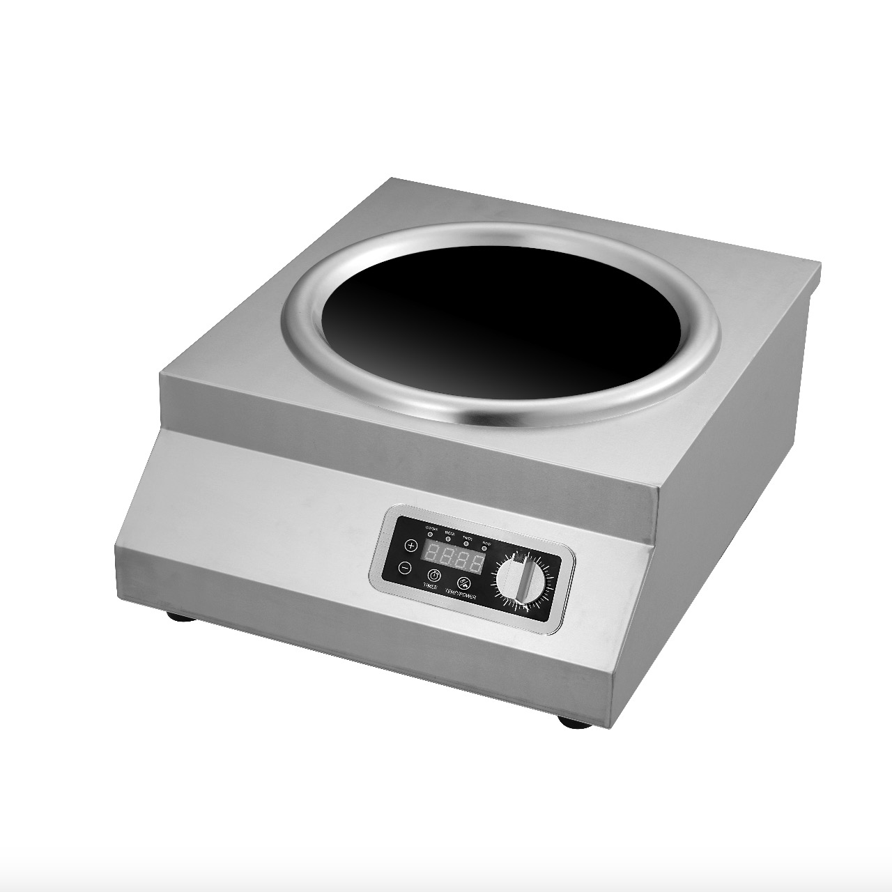 Fábrica de rango de wok de inducción (cóncavo) de 5 KW en China, temporizador personalizado, función de potencia y temperatura, AM-CD502W